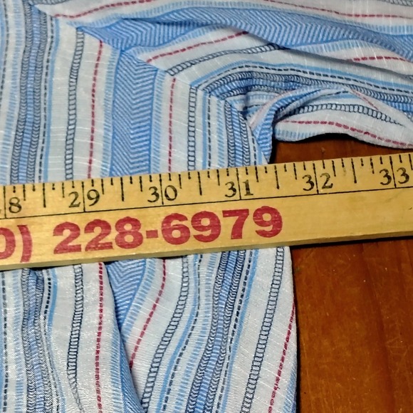 Catherines 4X Blue Striped 3/4 Sleeve Tunic Top Plus Size Womens Blouse - Picture 7 of 9